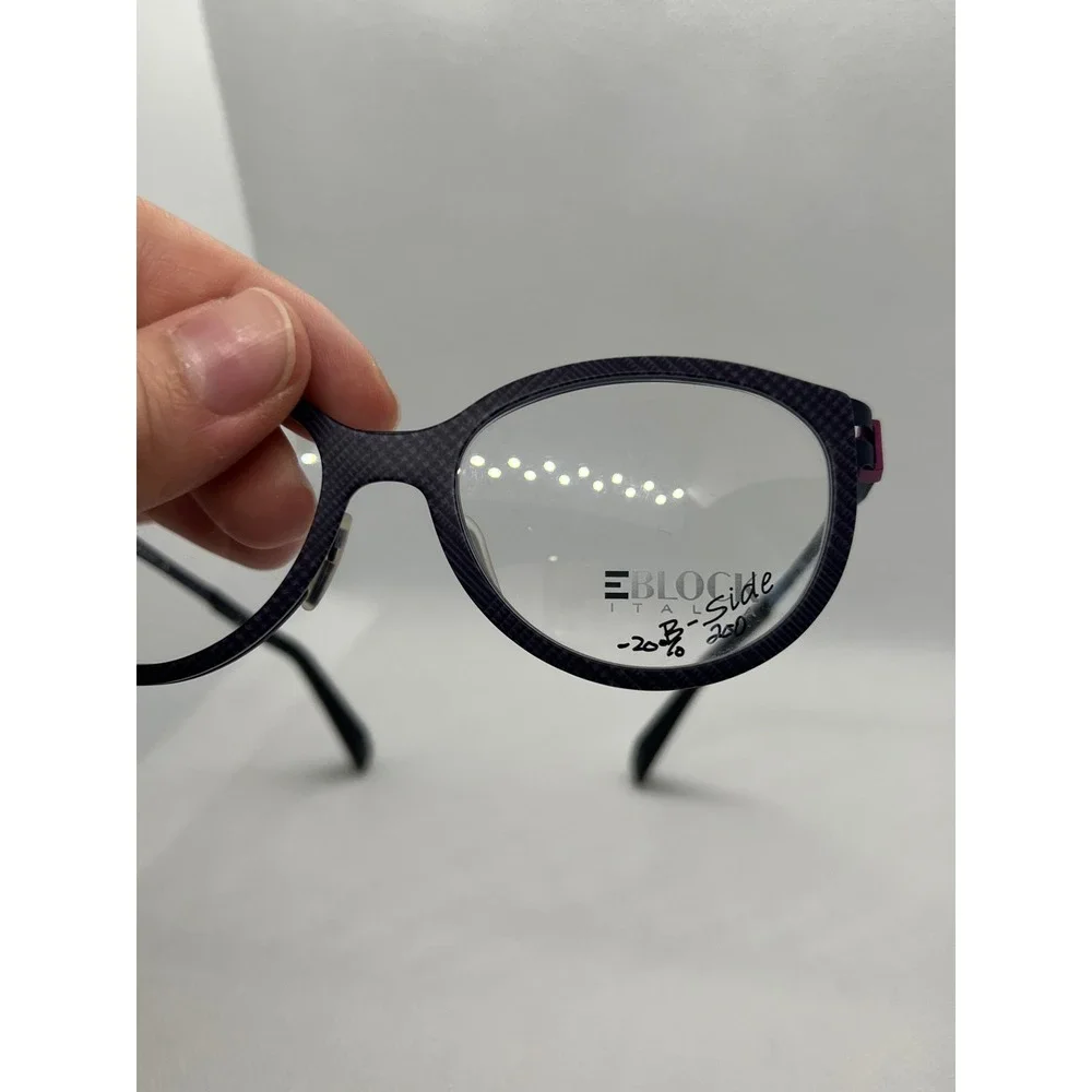 Block B-Slide Eyeglasses Frames Cat Eye Italy Designer Purple Black 51-17‎